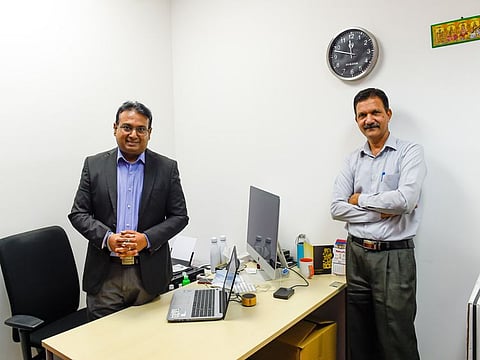 Working in the same company, Rajesh Menon (left), who later discovered that he had only one kidney, and K. Mohammed Hanif, who donated one kidney to his brother.