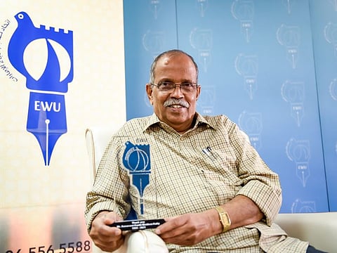 Annasseri Kunhi Moideenkutty left the UAE on Wednesday after his decades-long service with the Emirates Writers Union