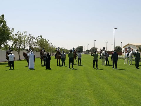The Hemaya School students with Dubai Mounted Police