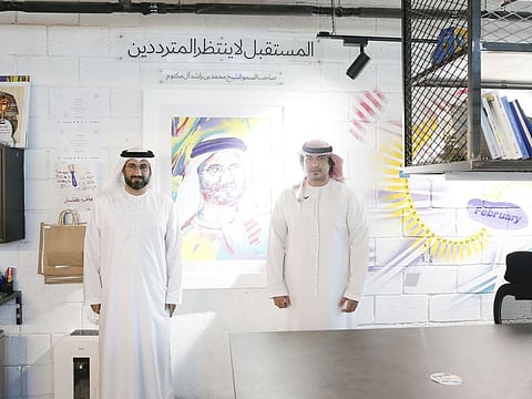 Abdul Baset Al Janahi, CEO of Dubai SME and Fahad Bin Thani, CEO and Founder of Tjaarz Business Incubation Centre.