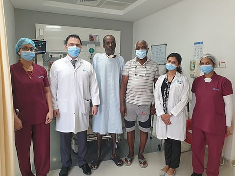 Dr Maher Khalil with Garry Mervin Perine, a schoolteacher Seychelles after his successful surgery in Dubai.