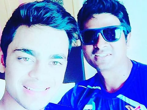 Ishan Kishan (left) in a selfie moment with his childhood coach and mentor Uttam Majumdar.