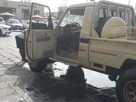 Dubai Police Maritime unit pulled the vehicle out of the water after it had slid into the sea at Umm Suqeim Port.