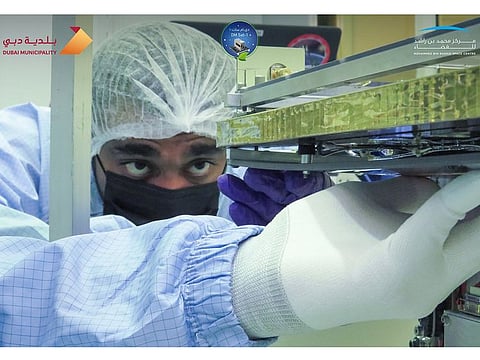 DMSat-1 will orbit Earth 14 times a day and will pass over the MBRSC ground station four to five times a day to receive new imaging orders and enable downloading of data.