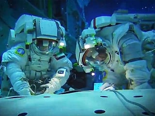 Look : UAE astronauts train for spacewalk at NASA
