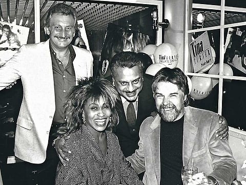 Bhaskar Menon, third from left, the chairman and chief executive of EMI Music Worldwide, in the mid-1980s with, from left, Don Zimmerman, the president of Capitol Records, a subsidiary of EMI, and the Capitol artists Tina Turner and Bob Seger.