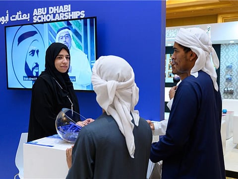 Students at the 2019 Abu Dhabi Scholarships Roadshow. Applications are being accepted online between March 21 and April 3.