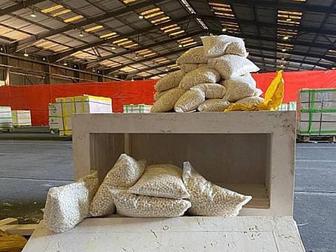 The illegal drugs were stashed in a marble and stone shipment.