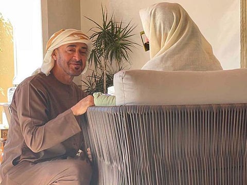 Sheikh Mohamed bin Zayed with Shaikha Fatima Bint Mubarak.