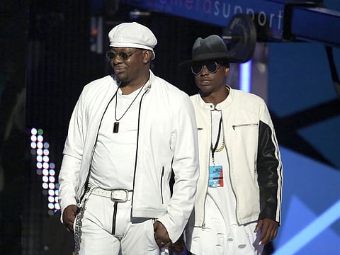 Bobby Brown, left, and Bobby Brown Jr. appear at the BET Awards in Los Angeles on June 26, 2016.