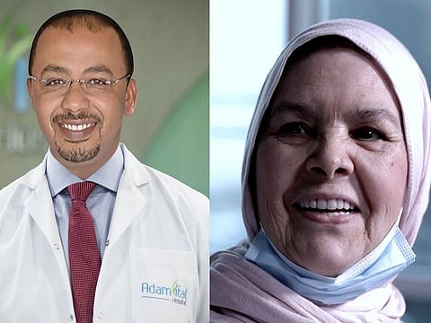 Dubai resident Fatima Benazzouz, 75 (right) successfully underwent Partial Knee Replacement (PKR) at Adam Vital Hospital in Dubai. Dr. Allaeldin Elbadawi conducted the surgery.