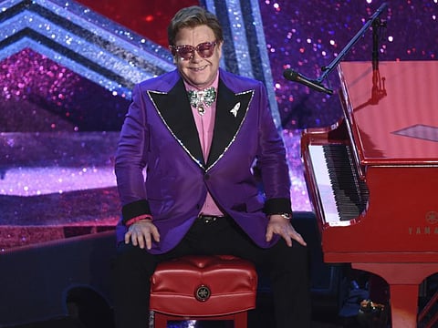 Elton John is seen after performing "(I'm Gonna) Love Me Again" nominated for the award for best original song from "Rocketman" at the Oscars on Sunday, Feb. 9, 2020, at the Dolby Theatre in Los Angeles.