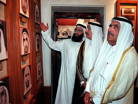 Sheikh Hamdan Bin Rashid Al Maktoum Deputy Ruler of Dubai, Minister of Finance and Industry UAE, inaugurating renovated Al Ahmadiya School in Deira on March 7, 2000.