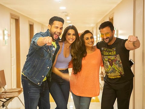 Siddhant Chaturvedi, Sharvari, Rani Mukerji and Saif Ali Khan, the cast of 'Bunty Aur Babli 2’.