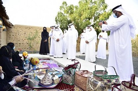 Shaikh Saeed Bin Saqr Al Qasimi tours the exhibition in Khor Fakkan.