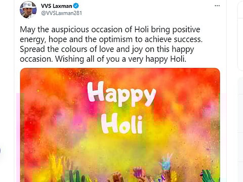 VVS Laxman wished his followers a happy Holi