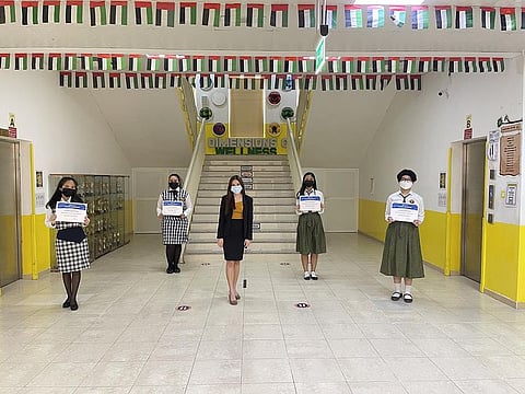 Students of The Philippine School Dubai, who won the DCT High School Challenge.
