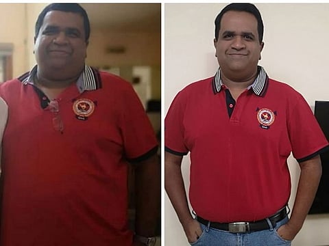 George Bose before (left) and after