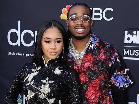 Rappers Saweetie and Quavo.