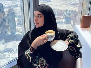 Bollywood: 'Bigg Boss 6' contestant Sana Khan sips gold-plated coffee in Dubai's Burj Khalifa