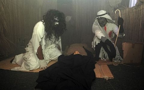 Visitors to Sharjah Heritage Days can take a tour of a spooky traditional palm frond house “inhabited” with ghosts and spirits from the old myths and folklore of the UAE.