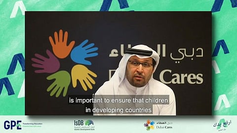Dubai Cares CEO Dr Tariq Al Gurg, who is also GPE Regional Champion, in a video message at virtual Middle East launch event of GPE’s ‘Case for Investment’ for its 'Raise Your Hand' campaign on Tuesday.