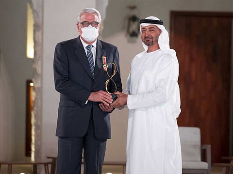 Dr Essam Eldin Mohamed El Shammaa with His Highness Sheikh Mohamed bin Zayed Al Nahyan.