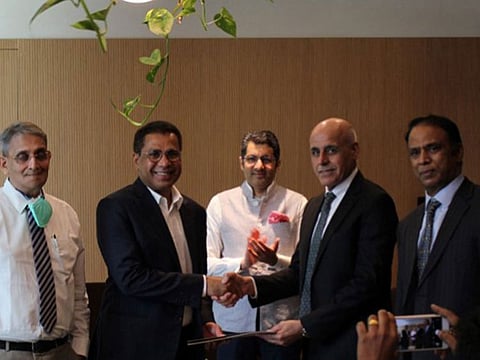 Officials at the signing of the agreement for the heart and lung centre of excellence.