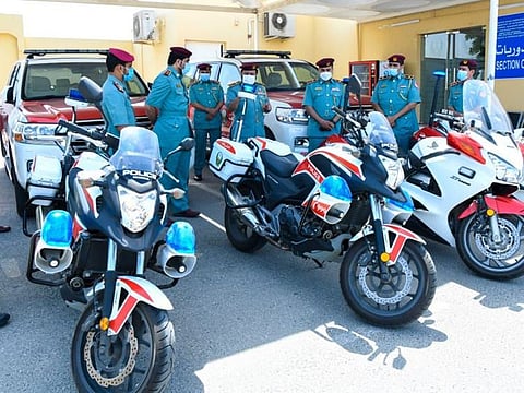 The motorcycle unit of Ras Al Khaimah Police