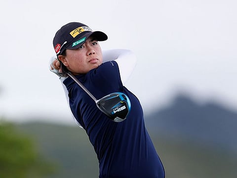Yuka Saso of the Philippines plays a shot during the second round of the LPGA LOTTE Championship at Kapolei Golf Club, Hawaii