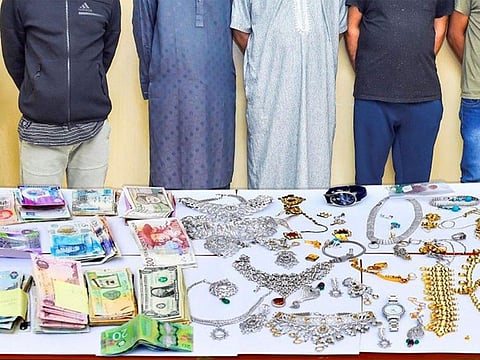 Part of the loot recovered from the robbers.