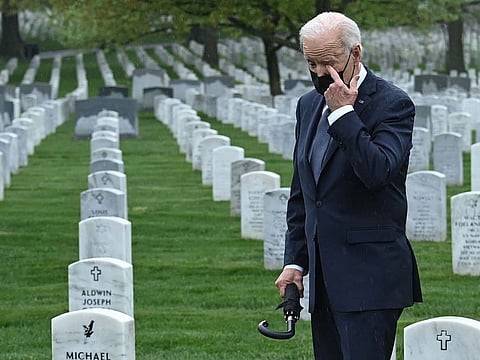 US President Joe Biden at the Arlington National cemetery