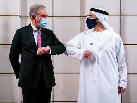 Sheikh Abdullah with Shah Mahmood Qureshi, Pakistan’s Minister of Foreign Affairs.