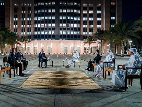 Abdullah bin Zayed with Israeli's Special Envoy to Gulf States, Zvi Heifetz.