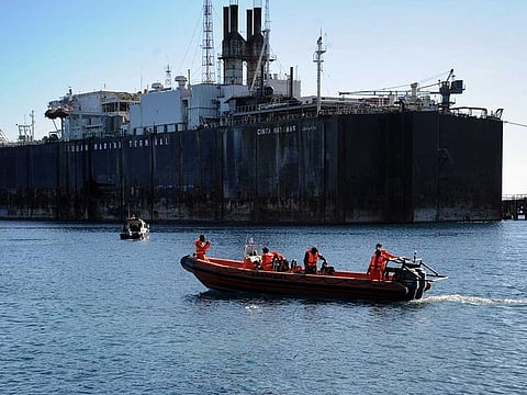 Members of the Indonesia Rescue Agency prepare to take part in the search operation for an Indonesian Navy submarine that went missing during military exercises off the coast of Bali, at Celukan Bawang port in Buleleng province on April 22, 2021.