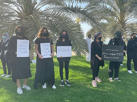Several protestors gathered at Kuwait’s Erada Square