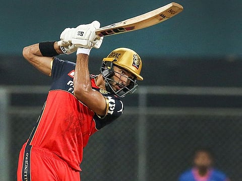 Devdutt Padikkal on way to his unbeaten century for RCB against Rajasthan Royals on Thursday.