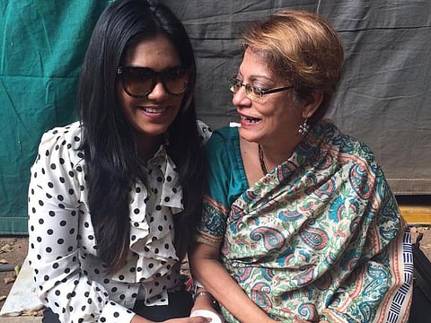 Purti Simon (right) with her mother, who recently recovered from COVID-19.