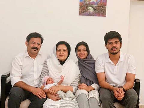 Mohammed Rafeeque with his wife and the three children.