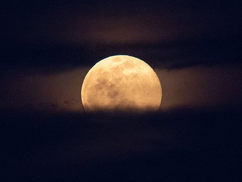 The strawberry moon. For illustrative purposes only.