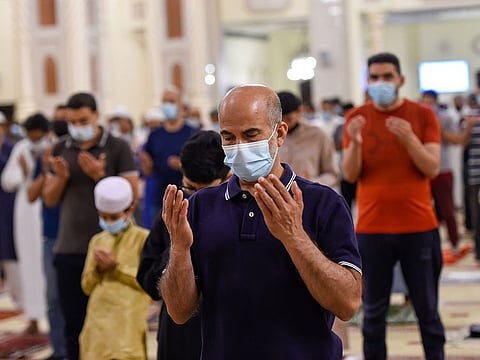 Prayers being offered at Al Noor mosque in Sharjah. The Tahajjud prayers will begin at midnight, and must be wrapped up within 30 minutes