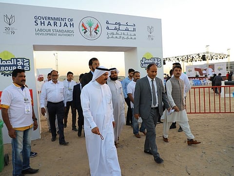 Salem Yousef Al Qaseer at last year's Labour Day celebrations.