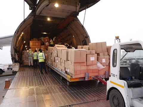 A planeload of medical supplies from the UAE to help fight India’s surge in COVID-19 cases arrived in New Delhi on Friday.