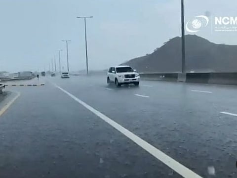 Rain in Fujairah, UAE