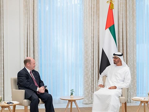 Mohamed Bin Zayed with US Senator Chris Coons.