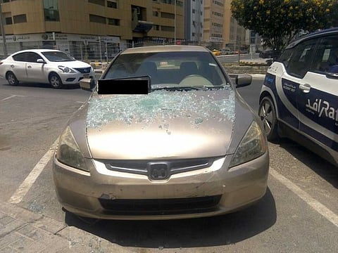 The car that crashed into the shop