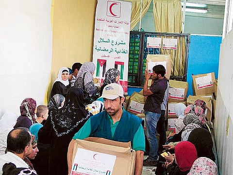 File photograph of aid being delivered by the Emirates Red Crescent. Picture used for illustrative purposes only.
