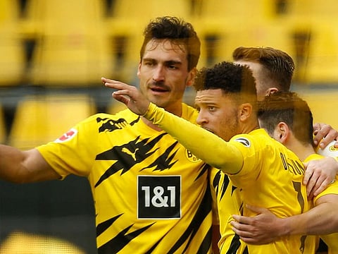 Jadon Sancho scored twice for Dortmund
