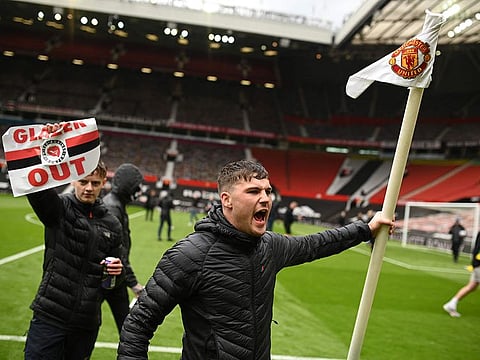 Manchester United fans protest at Old Trafford