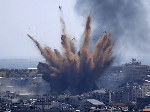 Smoke rises following relentless Israeli airstrikes on Gaza.